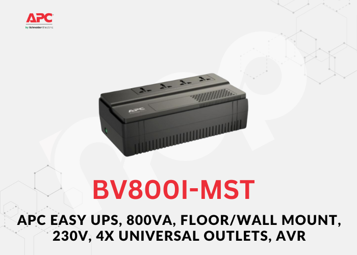 APC Easy UPS, 800VA, Floor/Wall Mount, 230V, 4x Universal outlets, AVR
